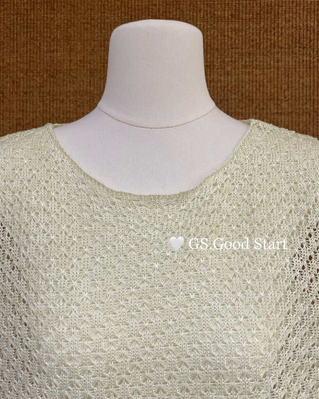 GS.GOOD START Relaxed Fit Hollow Mesh Vest with Detachable Waist Tie
