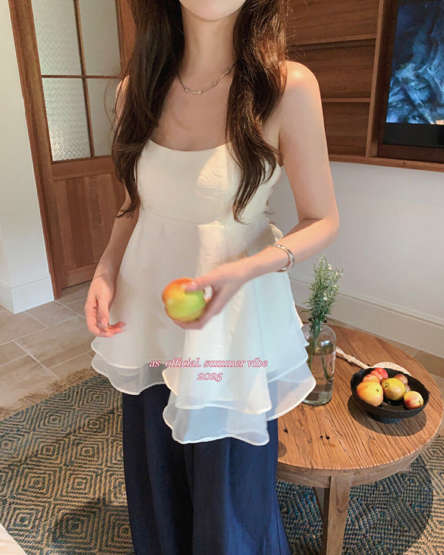 AS OFFICIAL Layered Irregular Hem Cami Top