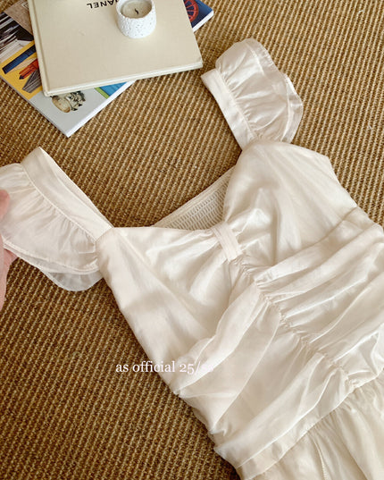 AS OFFICIAL Square-Neck Ruffle Dress