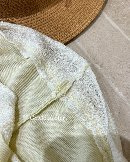 GS.GOOD START Korean Sweet Lace Patchwork Cami Top