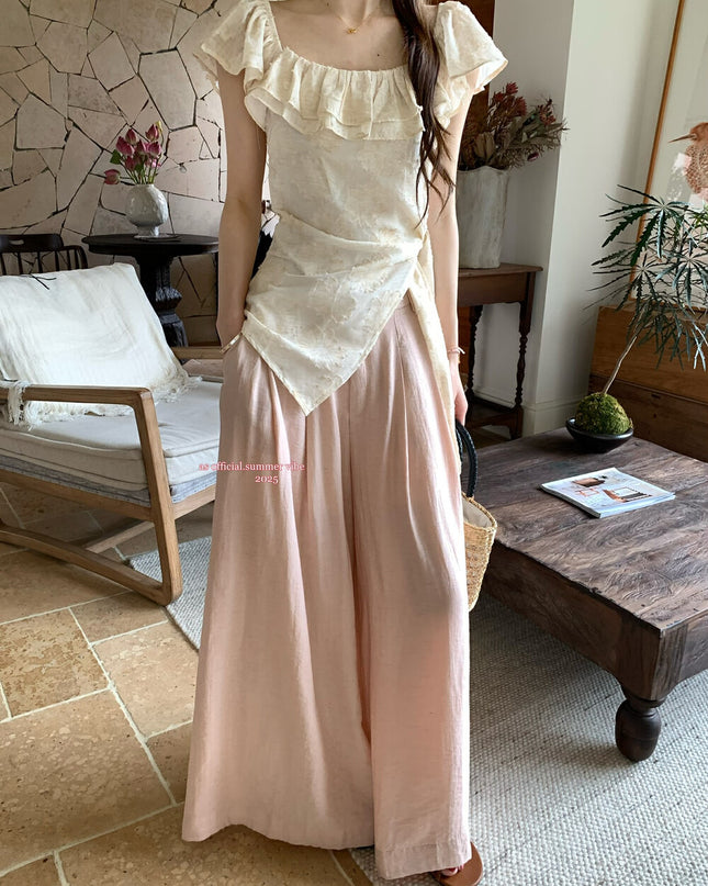 AS OFFICIAL Cloud Soft Crinkle Wide Leg Pants
