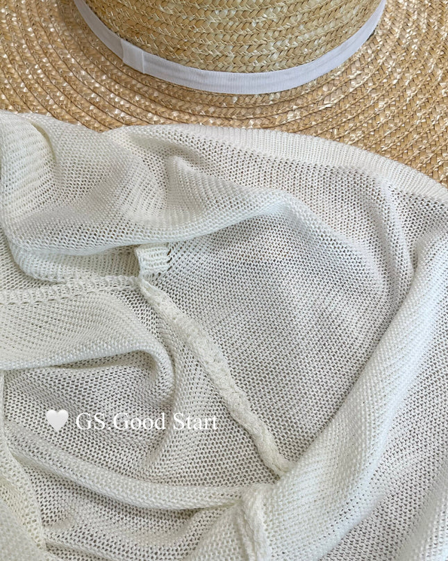 GS.GOOD START V Neck Slim Fit Knitted Short Sleeve Top