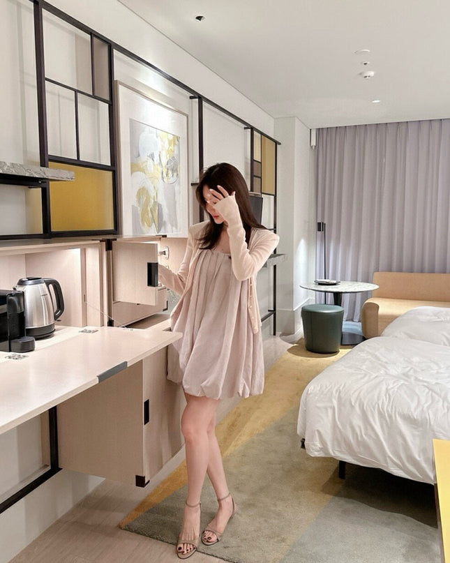 WGWE Minimalist Balloon Hem Tank Dress