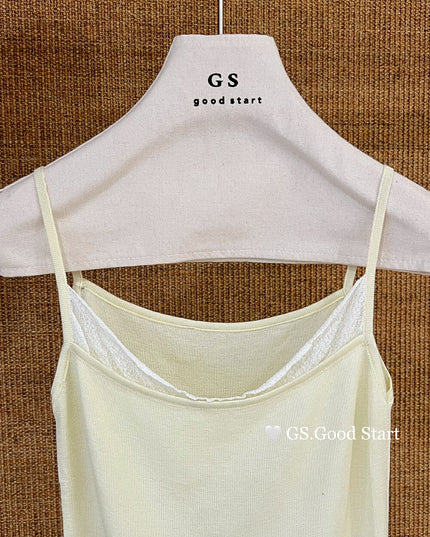 GS.GOOD START Korean Sweet Lace Patchwork Cami Top