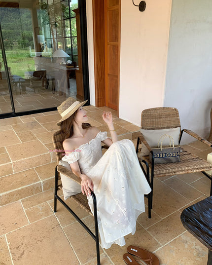 AS OFFICIAL Embroidered Eyelet French Style Dress