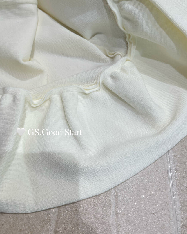 GS.GOOD START Sweet Puff Hem Square Neck Top