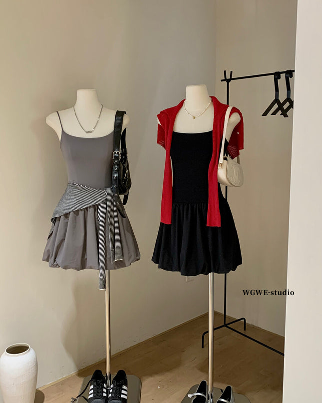 WG.WE Balletcore Cloud Hem Fit & Flare Camisole Dress