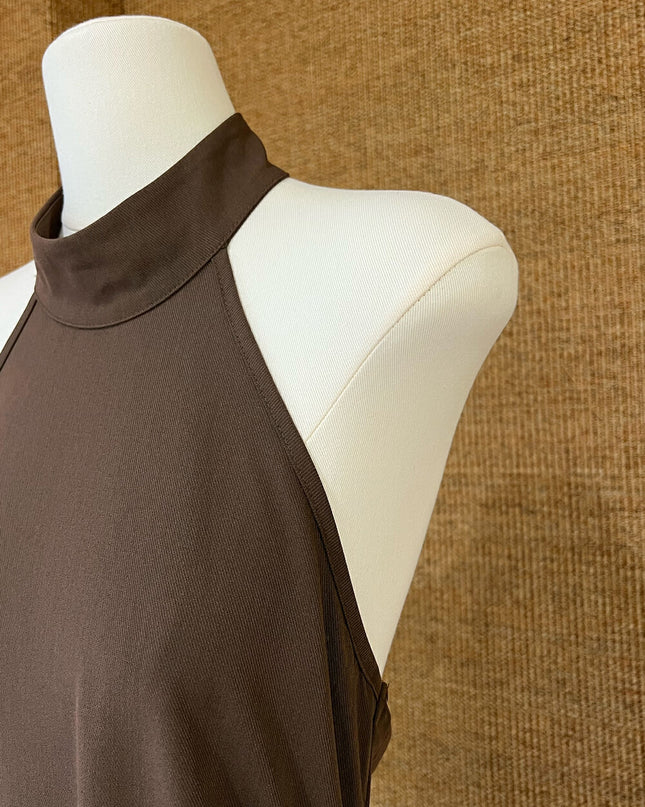 GS.GOOD START Halter Neck Sleeveless Dress with Waist Belt