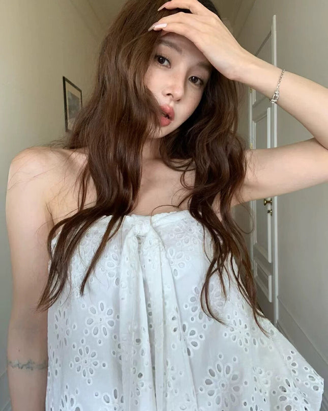 WG.WE Stylish Bow Tie Strapless Top – Summer Cutout 2-Way Tank