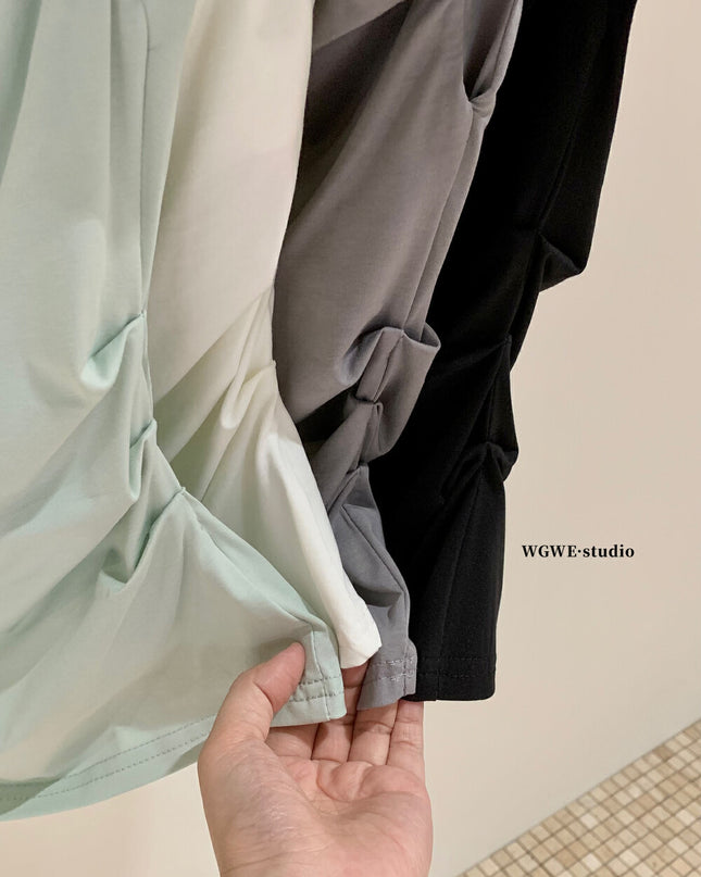 WGWE Soft Girl Asymmetric Twist Top