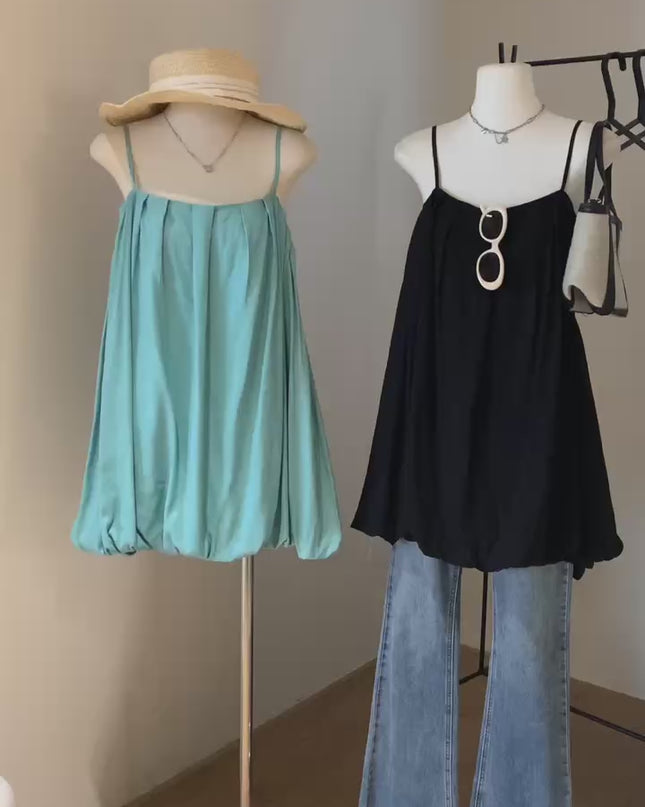 WGWE Minimalist Balloon Hem Tank Dress