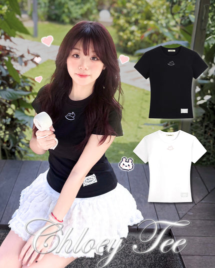 JoyDion Chloey Bunny Embroidery Tee