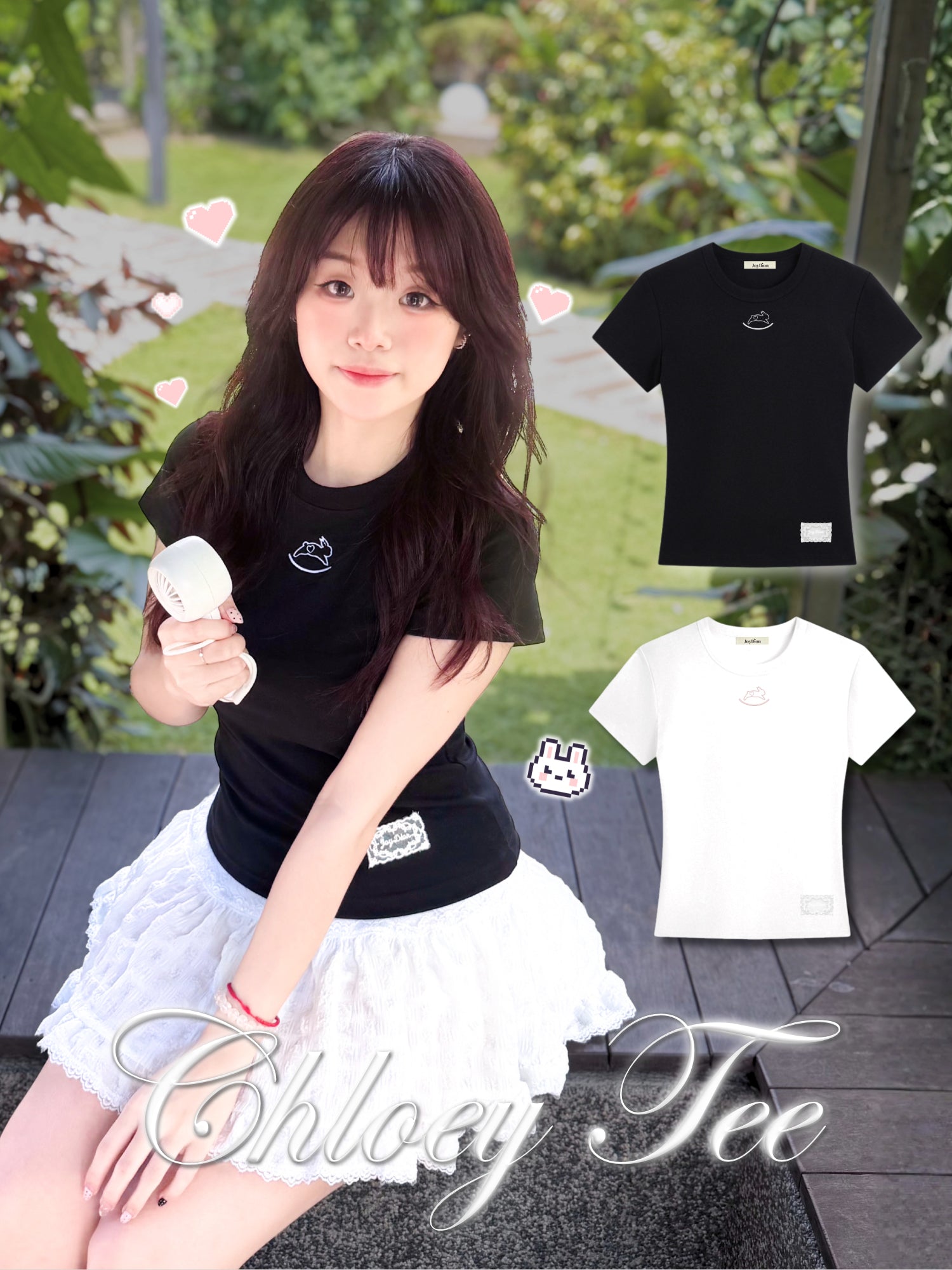 JoyDion Chloey Bunny Embroidery Tee